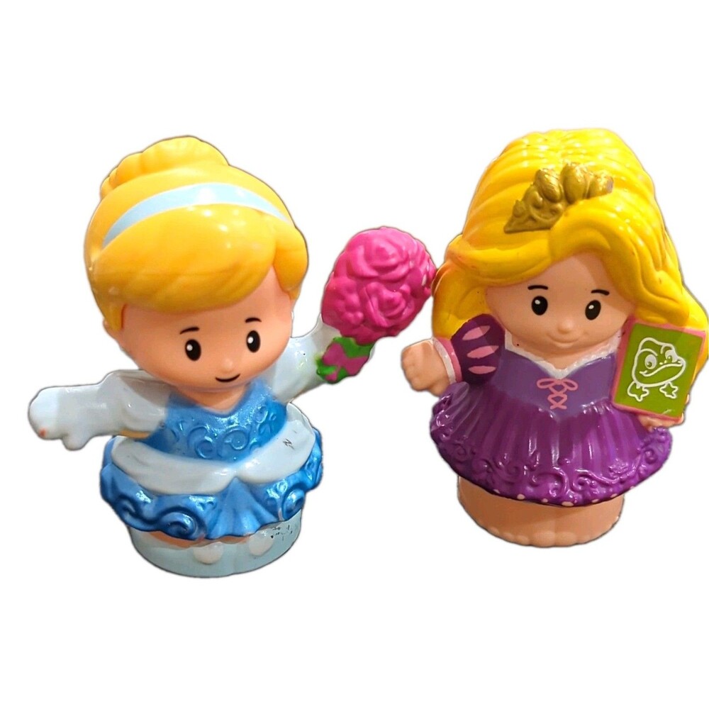 Fisher-Price Little People Disney Princess Cinderella & Rapunzel Figure Lot 2